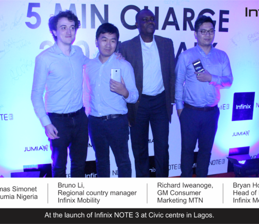 Infinix Unveils 5 minutes fast charge smartphone ‘NOTE 3’ in Nigeria, partners JUMIA, MTN-marketingspace.com.ng