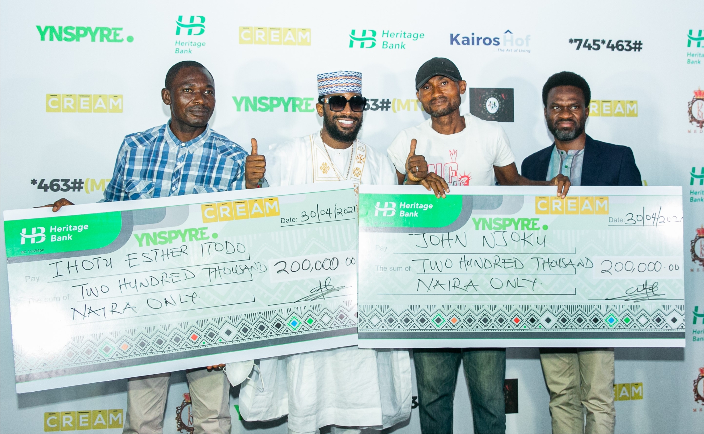 Heritage Bank’s YNSPYRE, CREAM Platform April Draw Produce Millionaires-marketingspace.com.ng