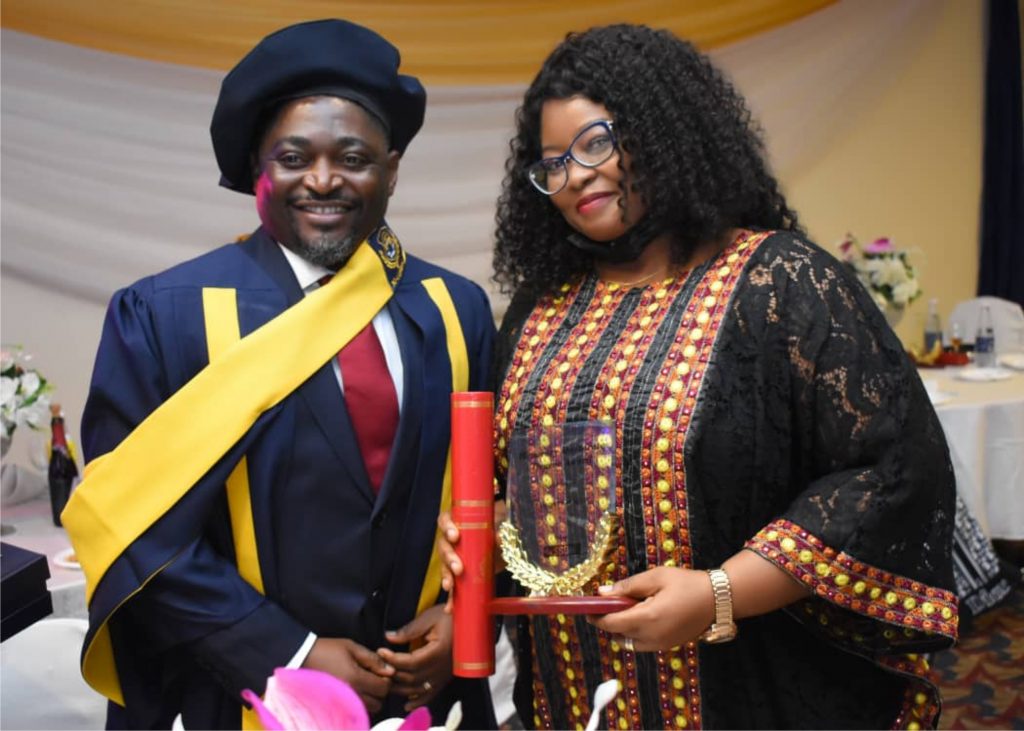 Monument Distillers Nigeria CEO, Godwin Oche Bags Honorary Doctorate-marketingspace.com.ng