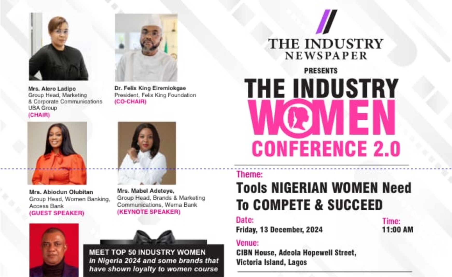 Industry Newspaper Unveils 2024 Industry Women Conference’s Theme, Speakers-marketingspace.com.ng